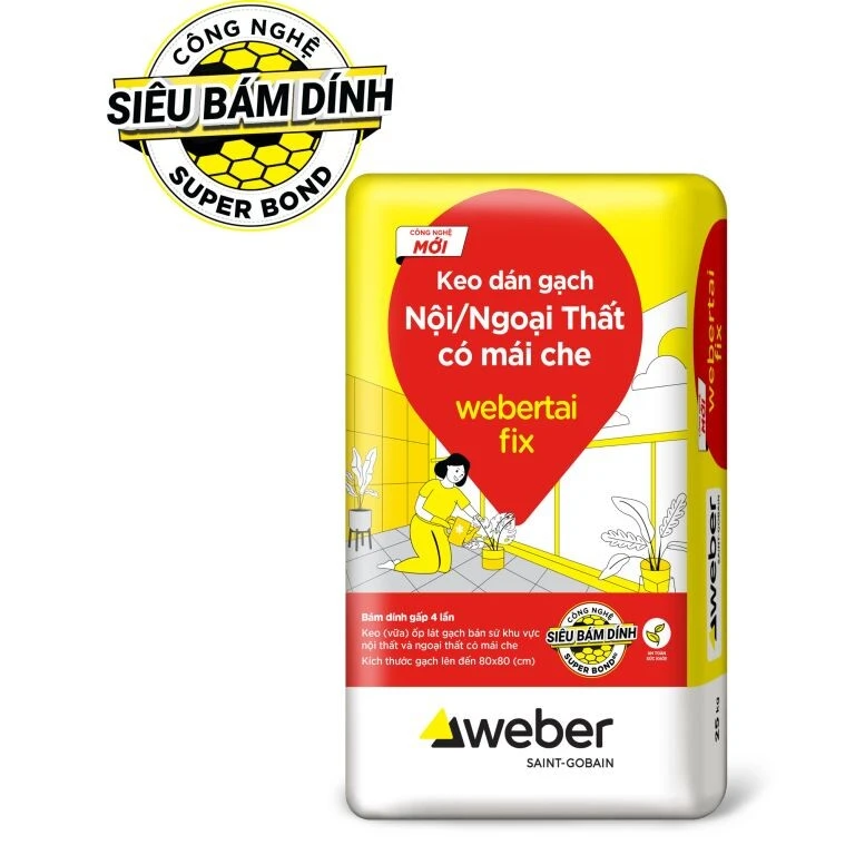 Keo dán gạch Siêu Bám Dính webertai fix