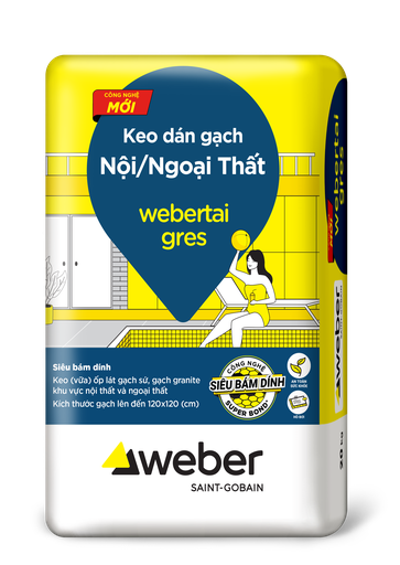 Keo dán gạch Siêu Bám Dính webertai gres