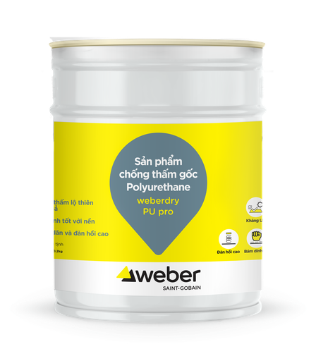 Sản phẩm chống thấm gốc polyurethane Weberdry PU Pro - Màu xám