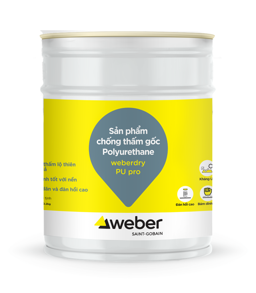 Sản phẩm chống thấm gốc polyurethane Weberdry PU Pro - Màu xanh lá
