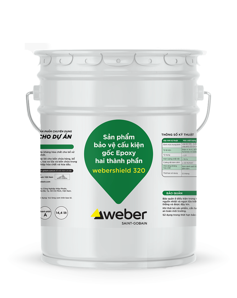 Sản phẩm bảo vệ cấu kiện gốc Epoxy hai thành phần Webershield 320