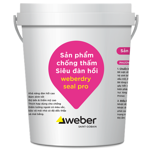 Sản phẩm chống thấm Siêu đàn hồi gốc Acrylic Weberdry Seal Pro