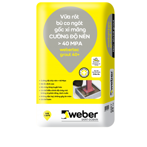 Vữa rót bù co ngót gốc xi măng webertec grout 40+