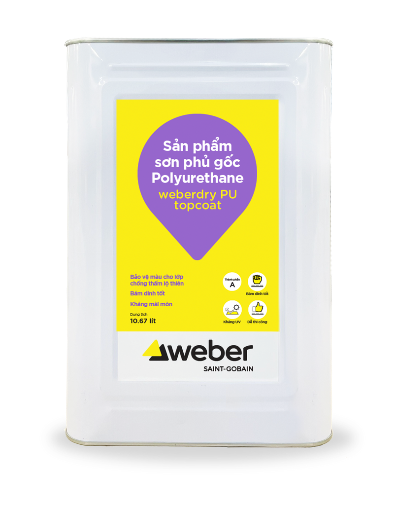 Sơn phủ PU 2 thành phần weberdry PU topcoat Green - partB 2L