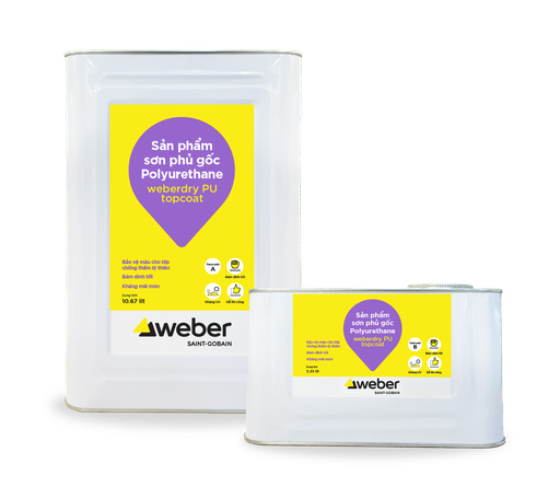 Sản phẩm sơn phủ gốc PU weberdry PU topcoat xám TP_B 16L
