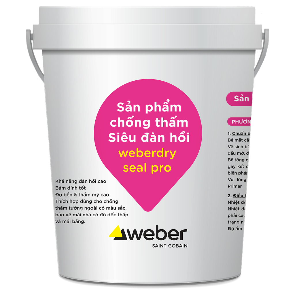 Sản phẩm chống thấm Siêu đàn hồi gốc Acrylic Weberdry Seal Pro